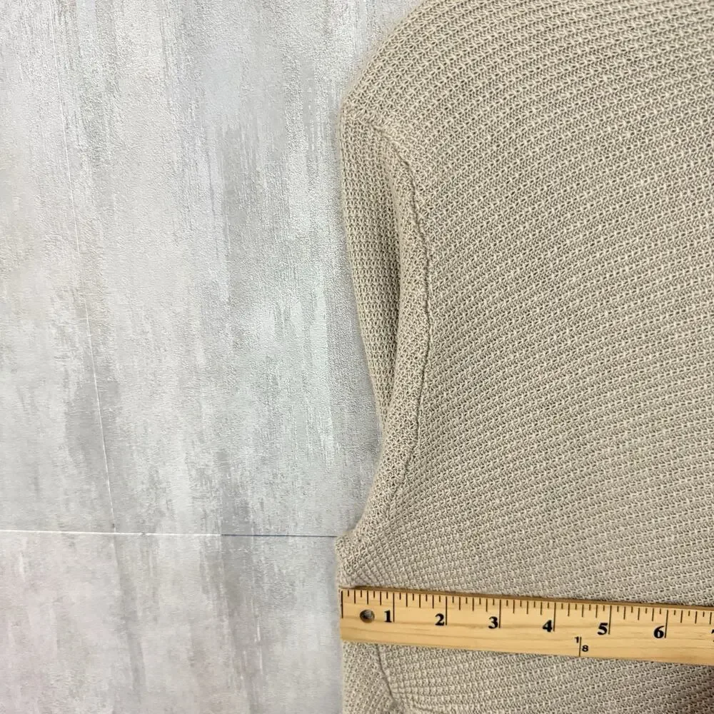 EILEEN FISHER Cardigan Petite PM Linen Open Knit Open Front Long Sleeve Beige - Picture 10 of 13